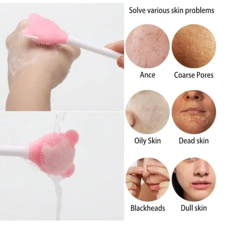 6-Pieces Facial Care Set: Deep Cleansing, Spa Mask Brush Set - Portable Skin Care Set With Soft Flannel Headband, Silicone Exfoliating Brush, - Ideal Gift For Women 4