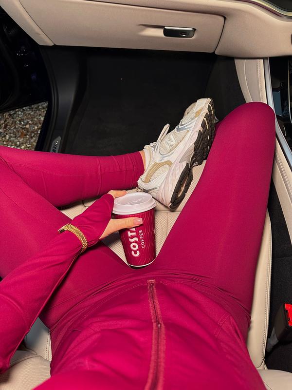 "Mia" Sculpt Gym Jacket and matching Leggings in Burgundy 5