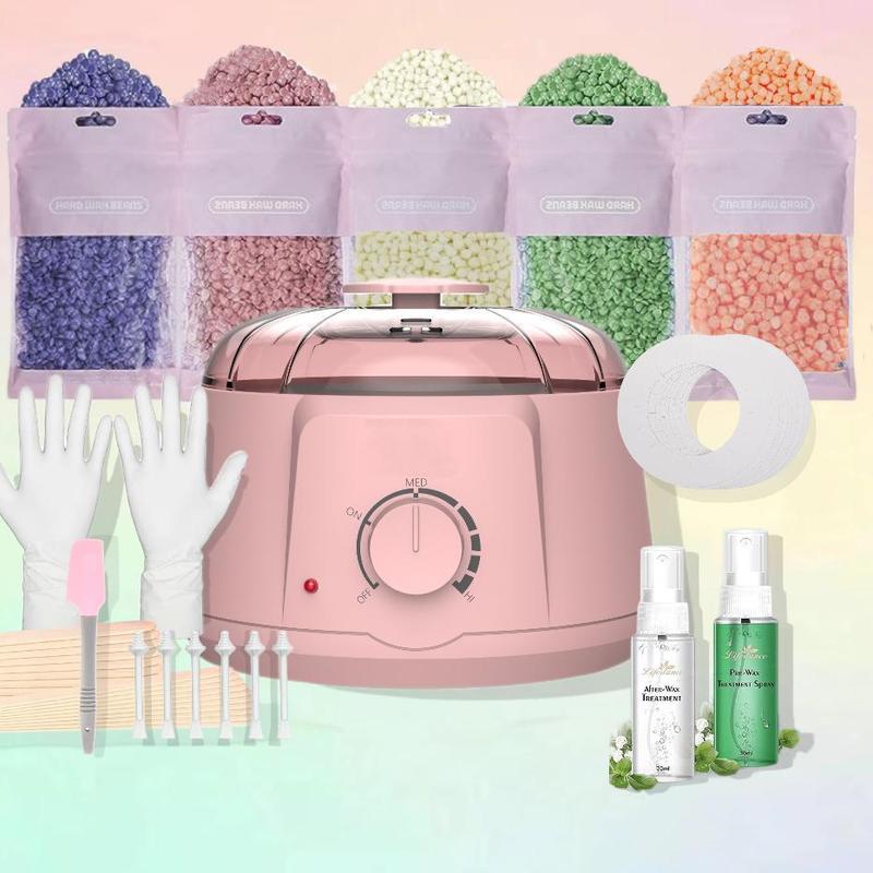 【Easter Sale】Waxing Kit, Wax Pot for Hair Removal, Wax Heater Kit for Waxing professional, 5 packs Wax Beads and 20 Applicator Sticks, Painless Waxing Machine for Full Body Waxing 0