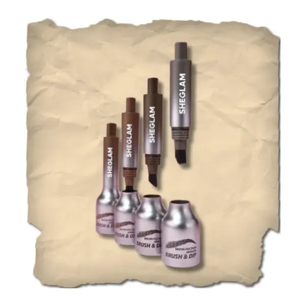 SHEGLAM Brow-Fection Angled Brush & Dip, For Sparse Brows, Hair-Like Strokes Liquid Eyebrow Gel Pen, Easy Coloring, Long-Lasting, Quick-Drying, Natural Shaping, Outlining & Filling Eyebrow Cosmetic Makeup, Aubrun strong 2