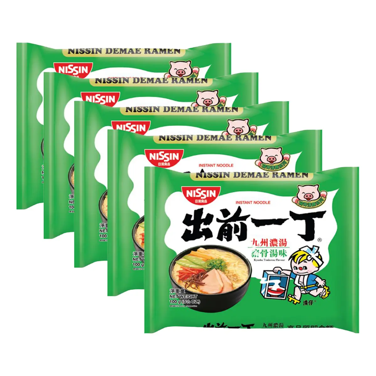 5 Pack x Nissin Demae Ramen Tonkotsu Instant Noodles, 100g