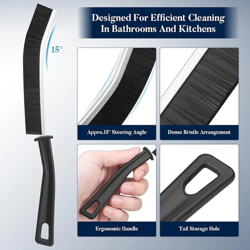 Crevice Pet Cleaning Brush Set - 4 Pack Hard Bristle Gap Brush for Kitchen, Bathroom, and Window - Lightweight, Durable and Long-Lasting 1