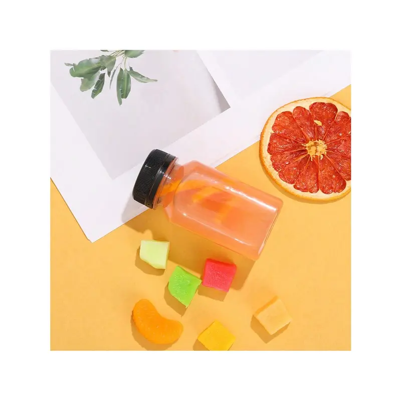 1pc/4pcs/10pcs Transparent Juice Bottles, Suitable For Home Or Outdoor Camping Tin Canister 8