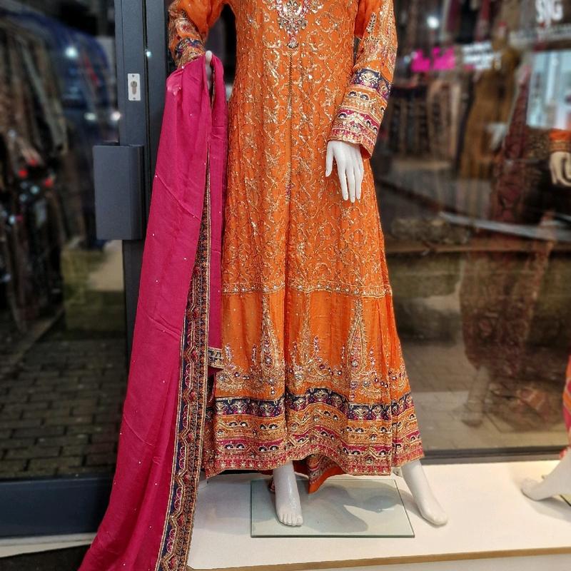 Nikah baraat mhendi dress latest design Womenswear Fabric Chiffon Original Long Sleeve Light Comfort Summer 7