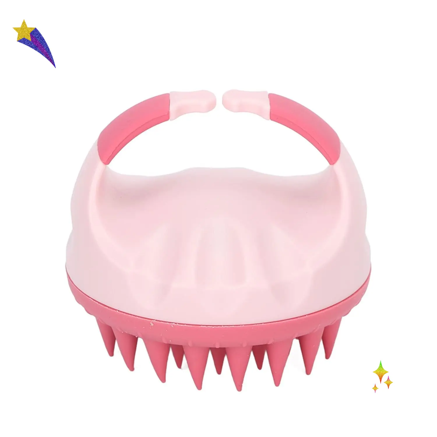 Scalp Massager, Soft Silicone Shampoo  Scrub Brush for Clean, Wet and Dry Hair Shower Head Massager, Personal Bath Hair Scrubber Scalp Exfoliator Reduce Dandruff Hand Comb with Flexible Silicone Bristles for Long Thick Curly Hair PINK