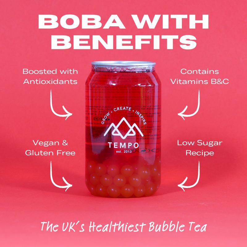 Red Reviver Bubble Tea Cans 350ml  - 4 Pack 1