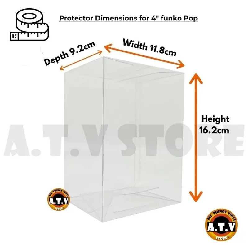 ATV Protectors / Cases Ruby Metallic 0.45mm Thick For 4" Funko Pops - Available in Packs of (1-50) 5