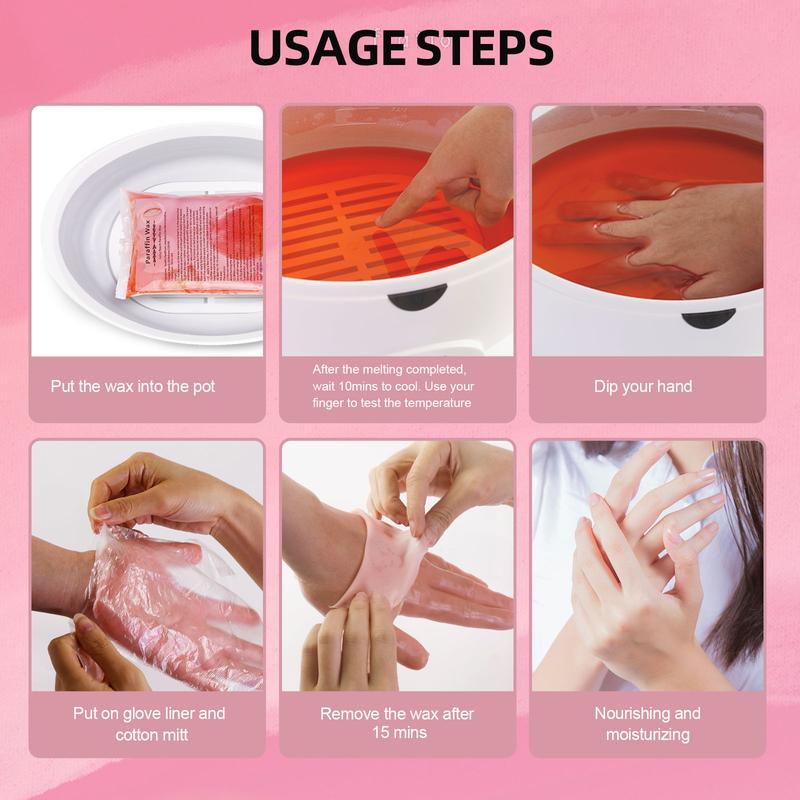 Paraffin Wax Machine 207 pcs for Hand and Feet - Paraffin Wax Bath 3500mL Paraffin Wax Warmer Moisturizing Kit Solid Wax Heater for Hair Removal and Moisturizing Hand Wax Kit with Brush 4