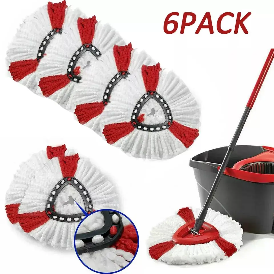6x Replacement for Vileda Mop Heads Refill Turbo Microfibre Spin Mop Easy Wring   Cleaning