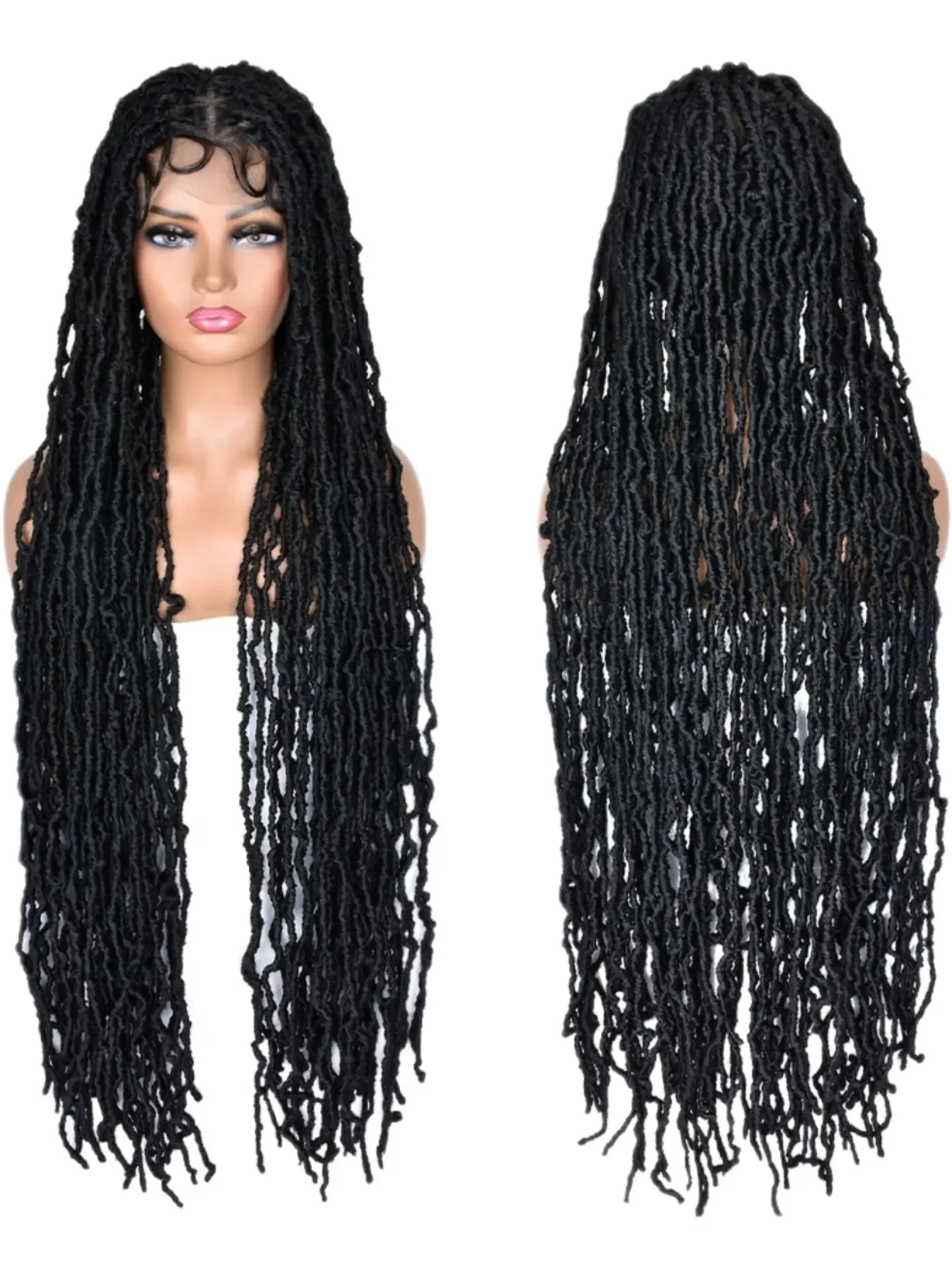 40 Inches Full Lace Faux Locs Braided Wig