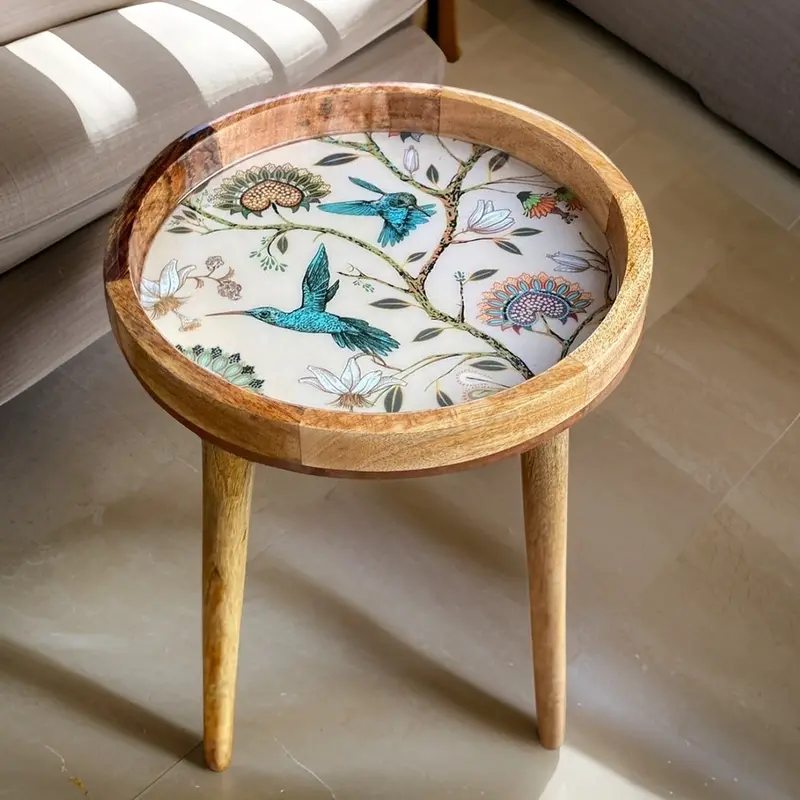 Hartsmede Handmade Side Table Solid Mango Wood Detachable Legs Ideal Corner Table for drinks Plants Flat Pack 7