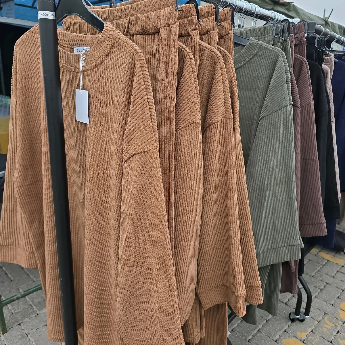 Women's Corduroy Co-ord Set - Ladies Two Piece Suit - Overalls, Womenswear Long Sleeve Comfort
