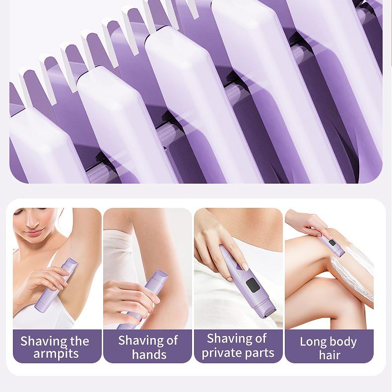 Double headed private hair shaver for women, comfortable electric hair removal knife, waterproof, full body private hair shaver, no black spot armpit hair removal device, a must-have tool for both men and women 3