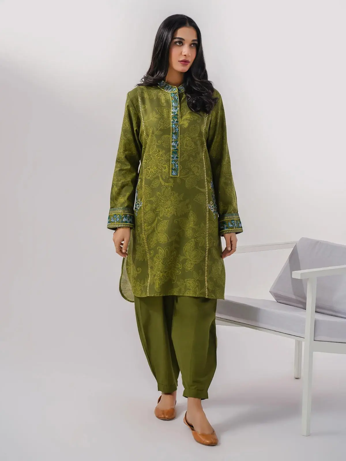 LIMELIGHT ORIGINAL WITH TAGS 2 PIECE KHADDAR SUIT EMBROIDERED