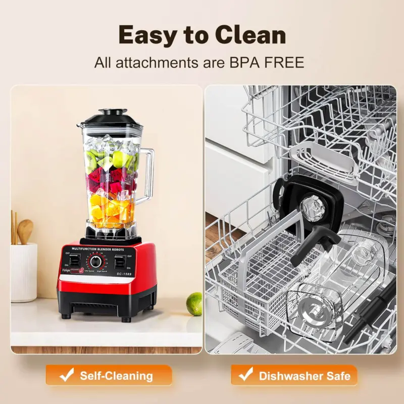 Commercial 6Blade Blender Food Mixer Processor Juicer Ice Crusher Smoothie Maker 6