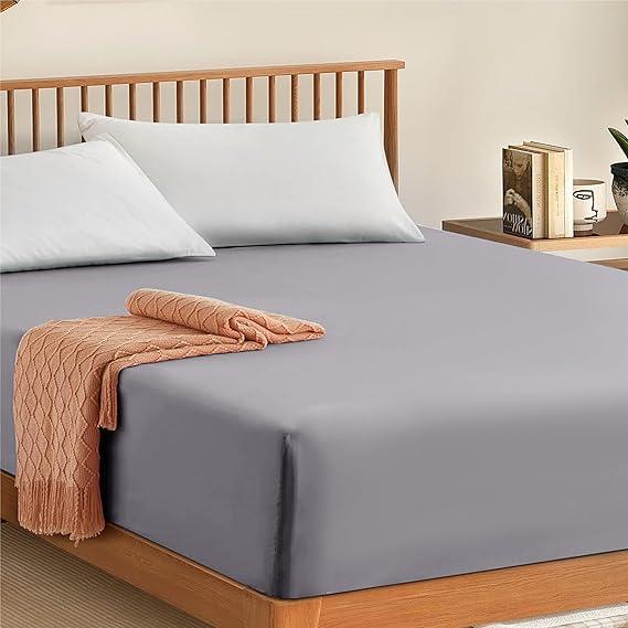 30cm Deep Fitted Sheets All Sizes- 100% Egyptian Cotton 300TC- Hypoallergenic, Wrinkle, Deep Pocket & All Around Elastic Fitted Sheet 4