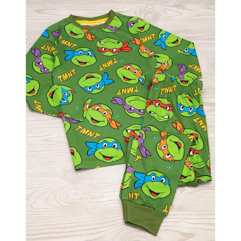 Vanilla Underground x Teenage Mutant Ninja Turtles Boys Green Character Short Sleeve Long Leg Pyjama Set 1