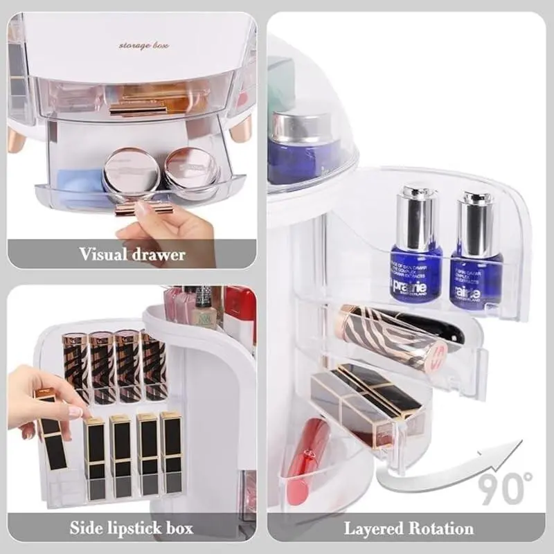Large Make-Up Holder Cosmetic Dressing Table Tidy Storage Box - Home Organizer Lightweight 3