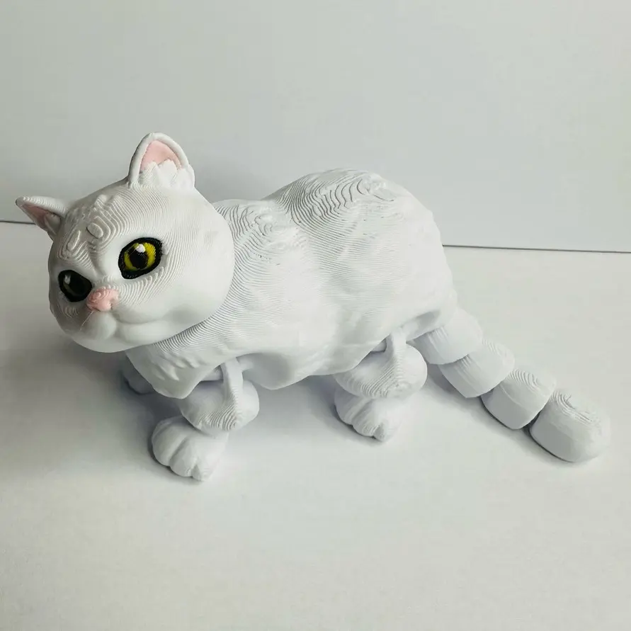 3D printed articulated british short hair cat fidget Decor Gift