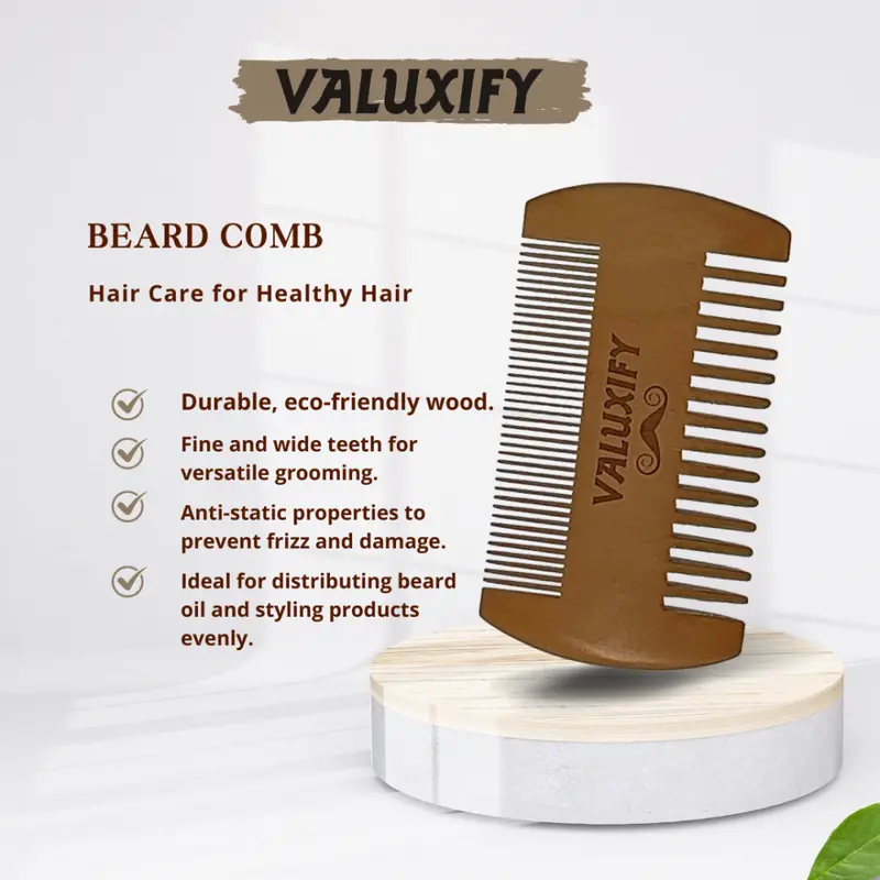 Valuxify Men's Ultimate Beard Grooming Kit with Shampoo, Beard Oil, Conditioner, Styler, and Wooden Comb - Haircare Comfort 7