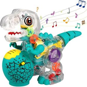 NEW Walking Dinosaur, Transparent Dinosaurs Toys Sensory Gear Toy - Led Light T-rex Dinosaur Toys Walking Dinosaur Toy with Light Sounds