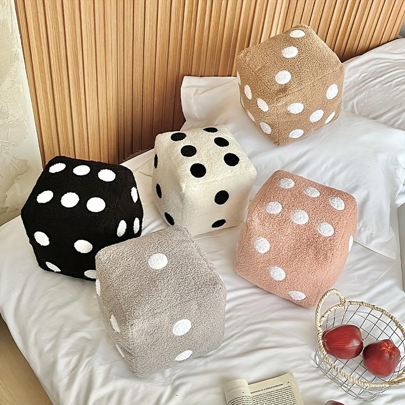 Product Introduction of 1pc Fun Dice-Shaped Throw Pillow - Soft, Washable Polyester Cushion for Sofa & Home Decor 0