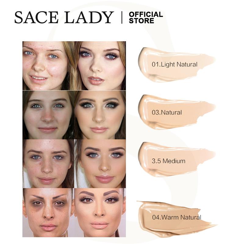 SACE LADY Long-lasting Medium Coverage Foundation, Lightweight Foundation, Moisturizing Foundation, Full Coverage Flawless Matte Waterproof Makeup Cream, Lightweight Concealer Foundation, Makeup Product, Valentines Gift, Gift for Girls 2