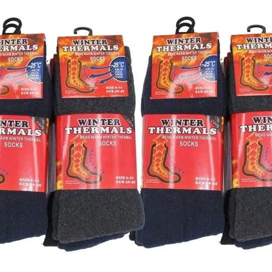 Pack of 12 x Adults Mens, Teens Winter Thermal Socks ( Size 6-11)