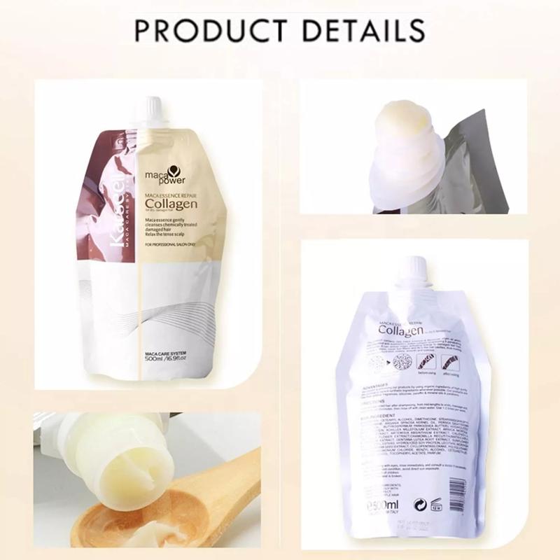 Karseell Collagen Hair Treatment 16.9 Oz 500ml Deep Repairs Conditioner Argan Haircare Mask Moisture Shampoo Hair Mask moroccan Comfort Hydrating Moisturize Moisturizer Hydrate Moisturizing Cleanser Cleansing mi elle hairmask rosemary 4