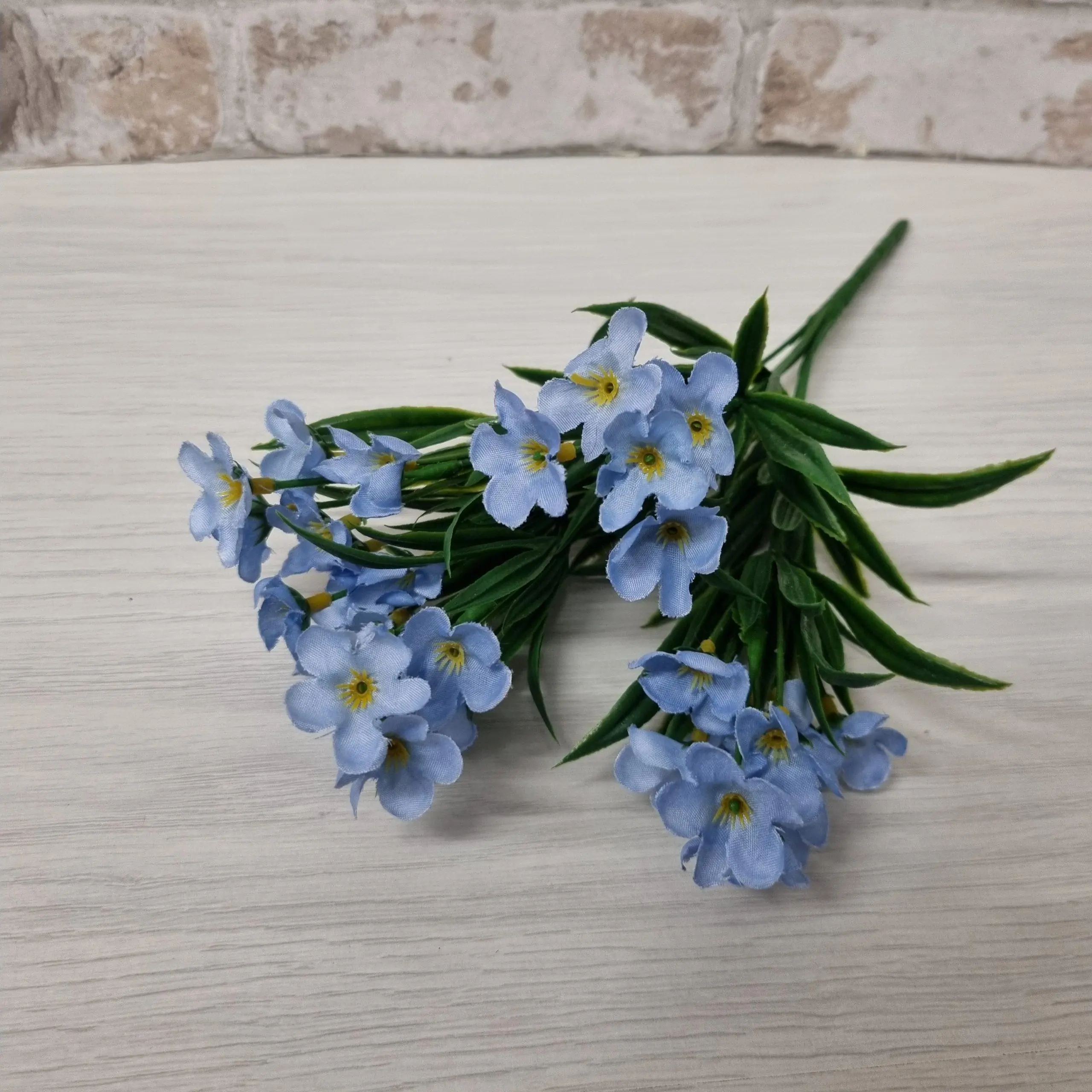 32cm Artificial Forget me not bush Blue.  Display bouquet craft home decor vase filler faux fake flowers