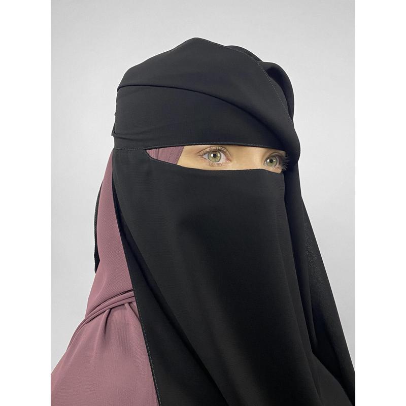 Long Rectangular 2 Layer Niqab | Eye Flap 1