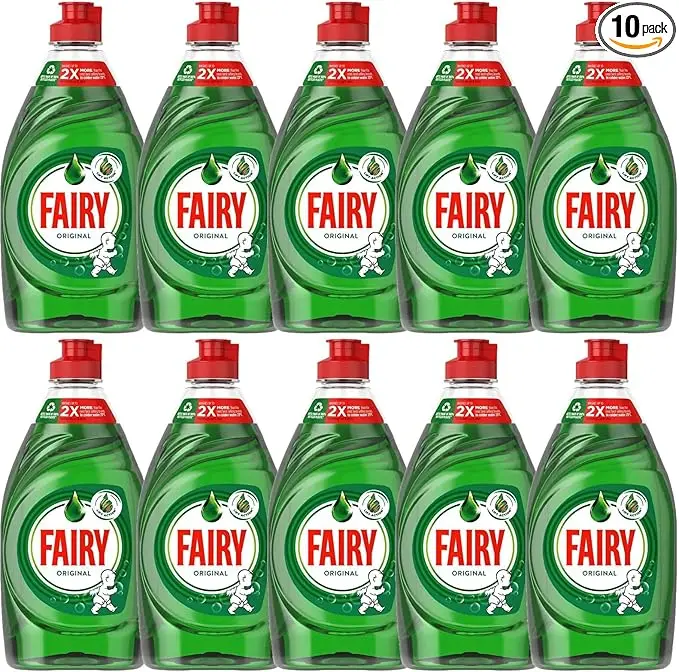 Original Washing Up Liquid Green with LiftAction 320ML (Pack of 10) | Powerful Grease-Cutting Formula for Sparkling Clean Dishes | Gentle on Hands Cleaning Household Kitchen Bottles