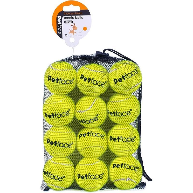 Petface Super Tennis Balls For Dogs, Throw and Fetch, Outdoor Exercise (Pack of 12) squeaky dog toys 6