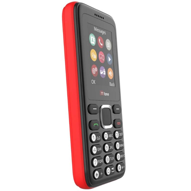TTfone TT150 Red Dual SIM Mobile with USB Cable, Vodafone Pay As You Go 6