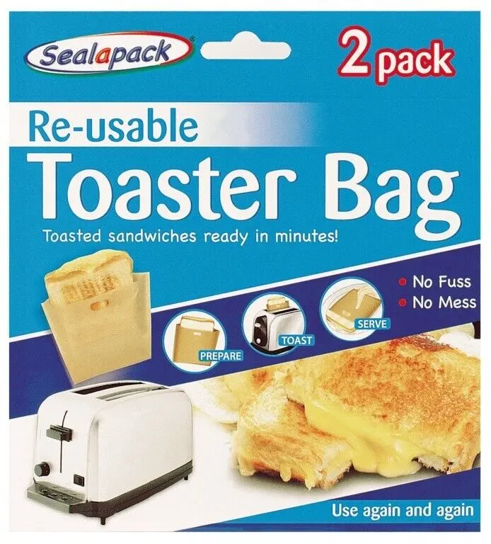 Toaster bags Pack of 2 Reusable Toasted Sandwich Bags