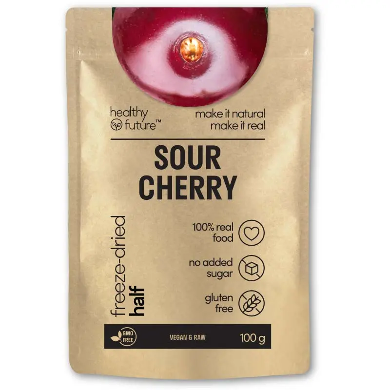 Healthy Future Freeze-Dried Sour Cherry Halves: Tangy, Crunchy & 100% Natural!