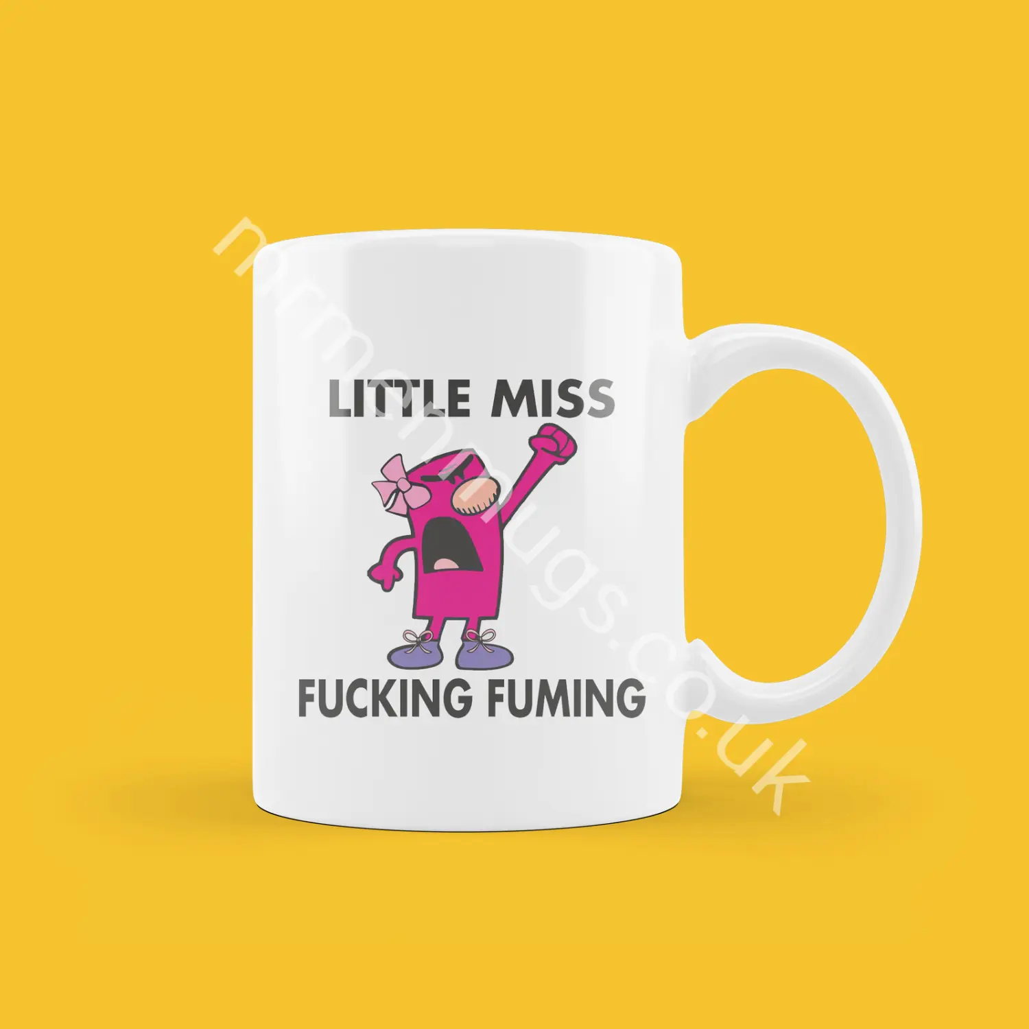 Little Miss Fucking Fuming - Coffee Mug Tea Cup, Funny Mr Men Gift, Present.