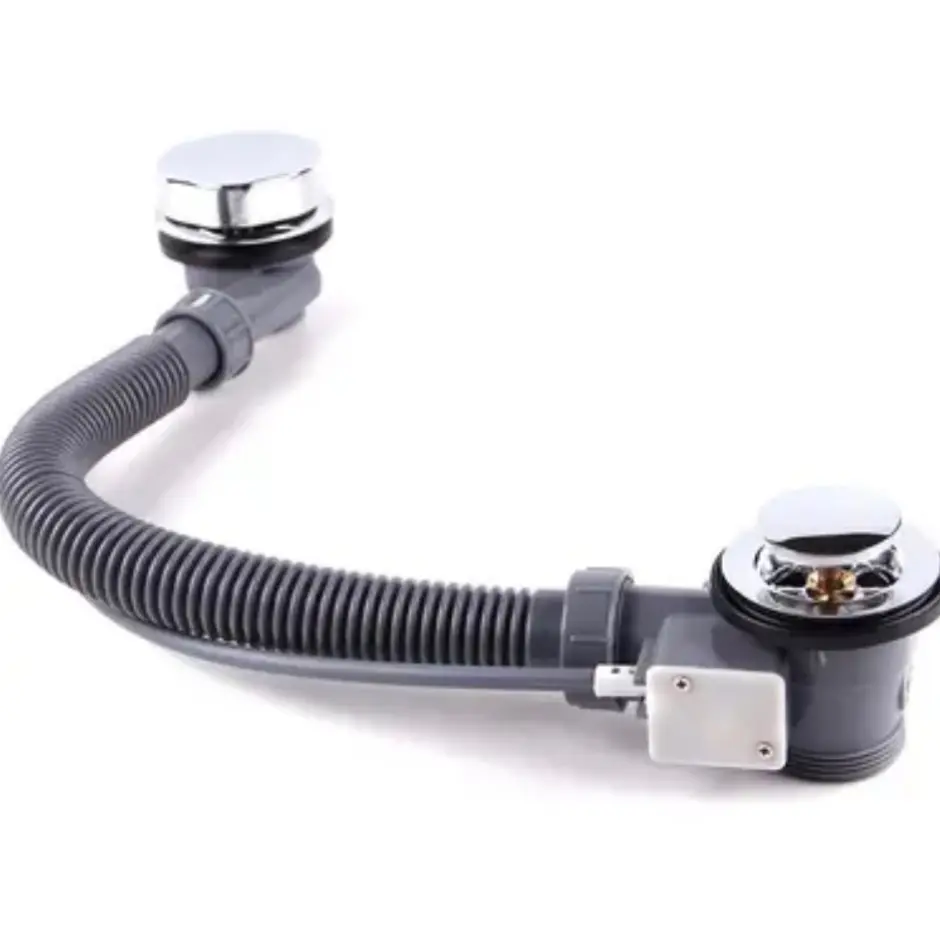 Chrome Bath Waste with Overflow & Pop Up Waste - Bathroom Fixture