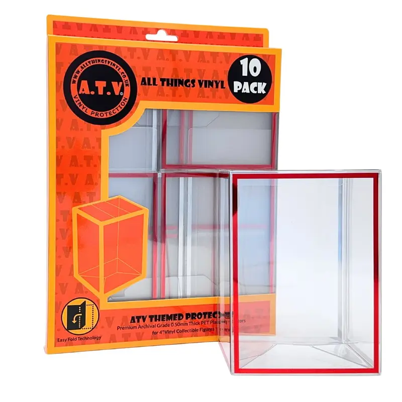 ATV Protectors / Cases Ruby Metallic 0.45mm Thick For 4" Funko Pops - Available in Packs of (1-50) 0