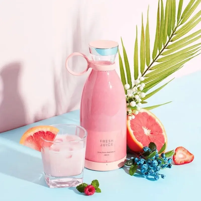 BlendN’Go Portable Blender for Shakes and Smoothies 350ML (PINK) - Rechargeable and Travel-Friendly 0
