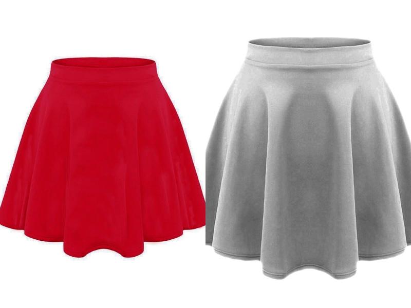 Girls Kids Women Ladies Mini Skater Skirt Flared High Waist Stretch School Skirt in all Sizes 3