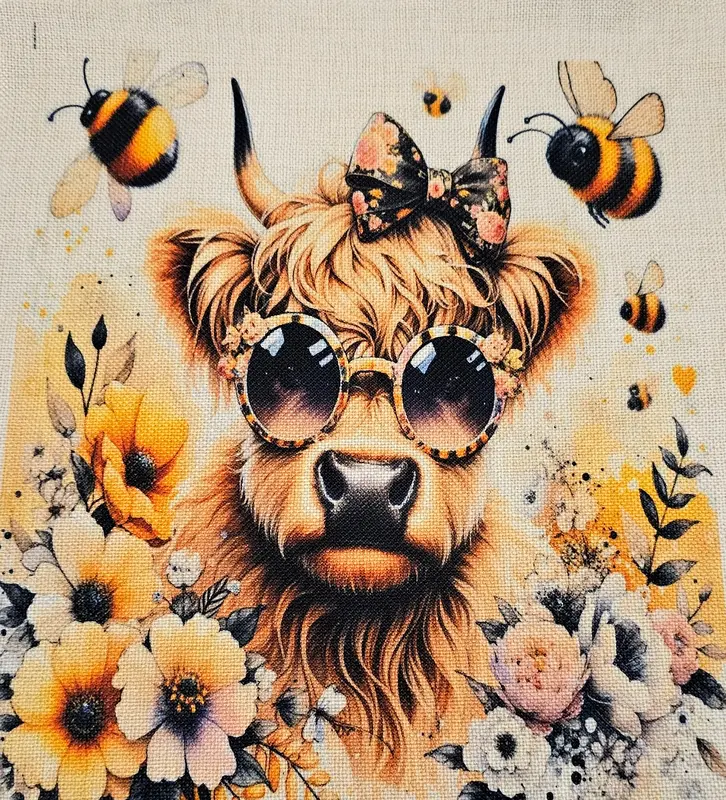 #BAG004 Tote bag Highland Cow #JDL Lucky 1