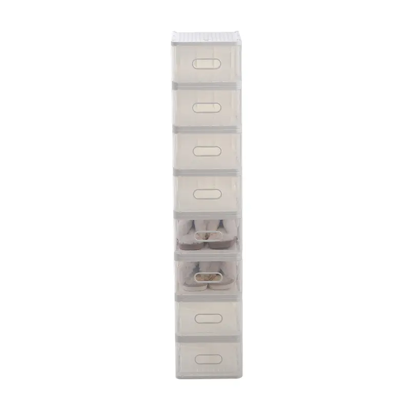 Livingandhome Transparent Stackable Shoe Storage Box Organiser For Closets and Entryways - Kitchen, Containers Plastic 5