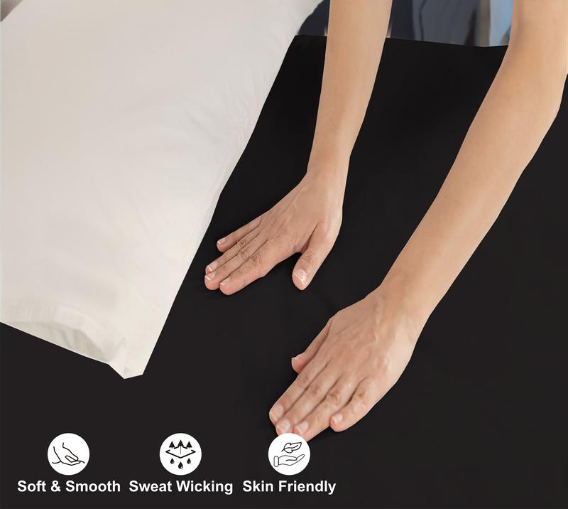 MMOMENTUM 100% Poly Cotton Bed Sheets Deep Full Fitted Sheet Single Double King Size 2