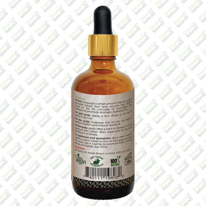 Dream Naturals - 100% Pure Organic Castor Oil - 100 ml - Nourishes. Moisturises, Improve Health, Natural. Body Care Radiant 4
