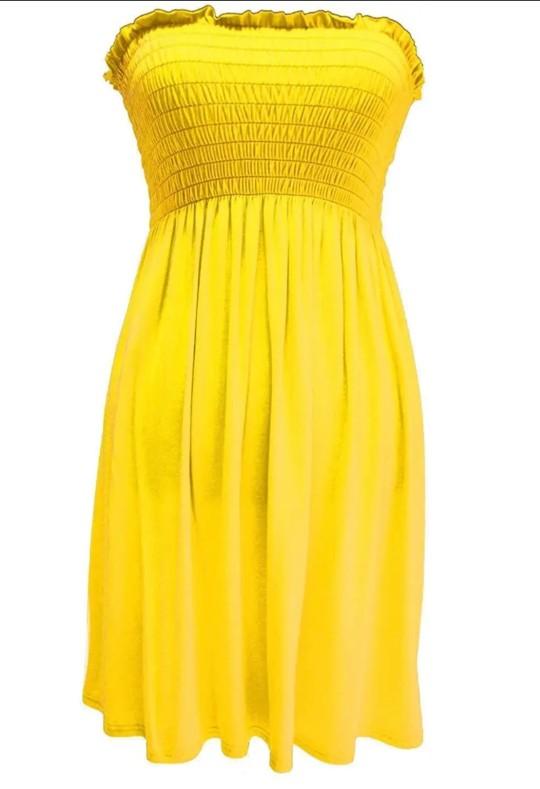 Product Introduction of STY Ladies Sheering Gather Boobtube Strapless Bandeau Summer Mini Dress Top Beachwear Coverup Holidays Casual Womenswear Comfort Basic Sleeveless Comfortable Style Chic Casual Wear 3