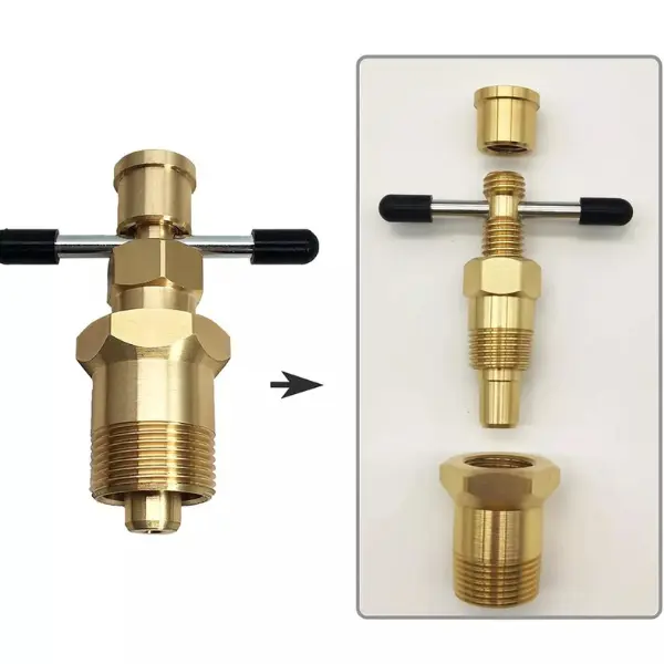 Olive Remover Tool, 15mm & 22mm Olive Puller Olive Remover Puller Tool, Not Damage The Pipe Solid Brass Pipe Fitting, Compression Ring Puller Plumbing Tool for Copper Pipe 1