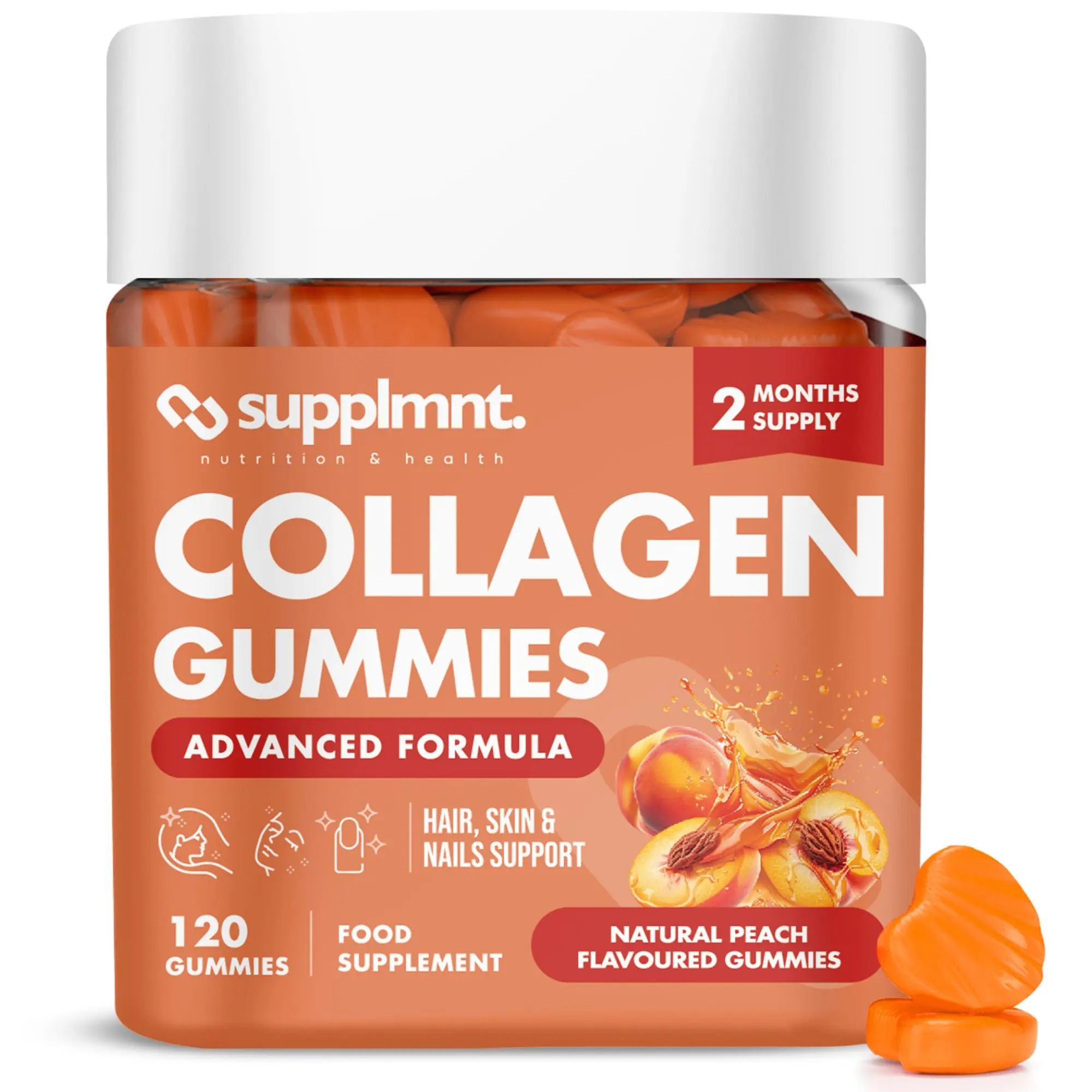 Marine Collagen Gummies - Hydrolysed Collagen Peptides with Biotin, Hyaluronic Acid & Vitamin C - Collagen Supplements for Women and Men - 120 Gummies. Collagen for Skin, Hair & Nails 2 Months Supply