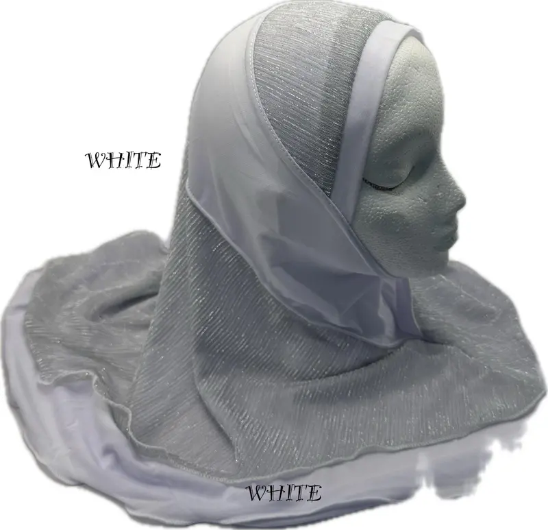 Girls’ Instant Pull-On Hijab with Lurex Trim | Modest Wear for Ages 4-13 | Comfortable, No-Pin Hijab in 10 Colors | Sparkly, Easy-Wear Design for School, Everyday, and Special Occasions 8