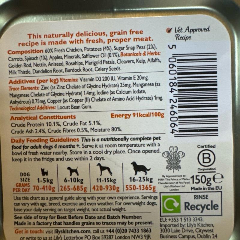 Lilys Kitchen - Dog Food Trays 150g Assorted Flavours 7
